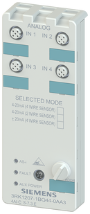 SIEMENS 3RK1207-1BQ44-0AA3 AS-i compact module, IP67 analog, 4 AI 4x inputs (M12), 4-20 mA for 4-wire sensors