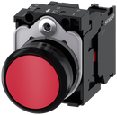 SIEMENS 3SU1100-0AB20-1CA0 Pushbutton, 22 mm, round, plastic, red, button, 1 NC