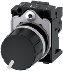 SIEMENS 3SU1200-2PR10-1AA0 Potentiometer, 22 mm, round, plastic, black, 4.7 kohm, with holder