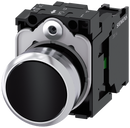 SIEMENS 3SU1150-0AB10-1BA0 Pushbutton, 22 mm, round, metal, high gloss, black, button, 1 NO