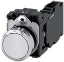 SIEMENS 3SU1150-0AB60-1FA0 Pushbutton, 22 mm, round, metal, high gloss, white, button, 1 NO + 1 NC