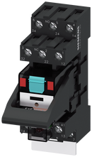 SIEMENS LZS:PT3A5R24 Plug-in relay complete unit 24 V AC, 3 change-over contacts LED module red standard plug-in base