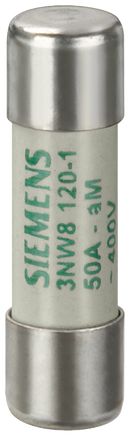 SIEMENS 3NW8120-1 SENTRON, cylindrical fuse, 14 x 51 mm, 50 A, aM, Un AC: 400 V