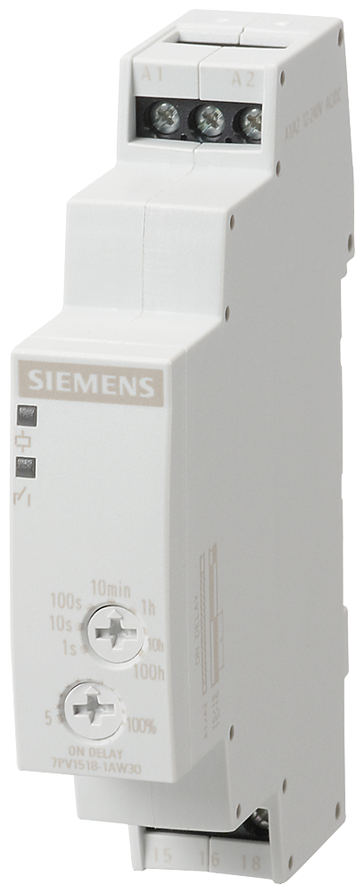 SIEMENS 7PV1518-1AW30 Timing relay, electronic, ON-delay, 1 CO, 7 time ranges, 0.05s-100h