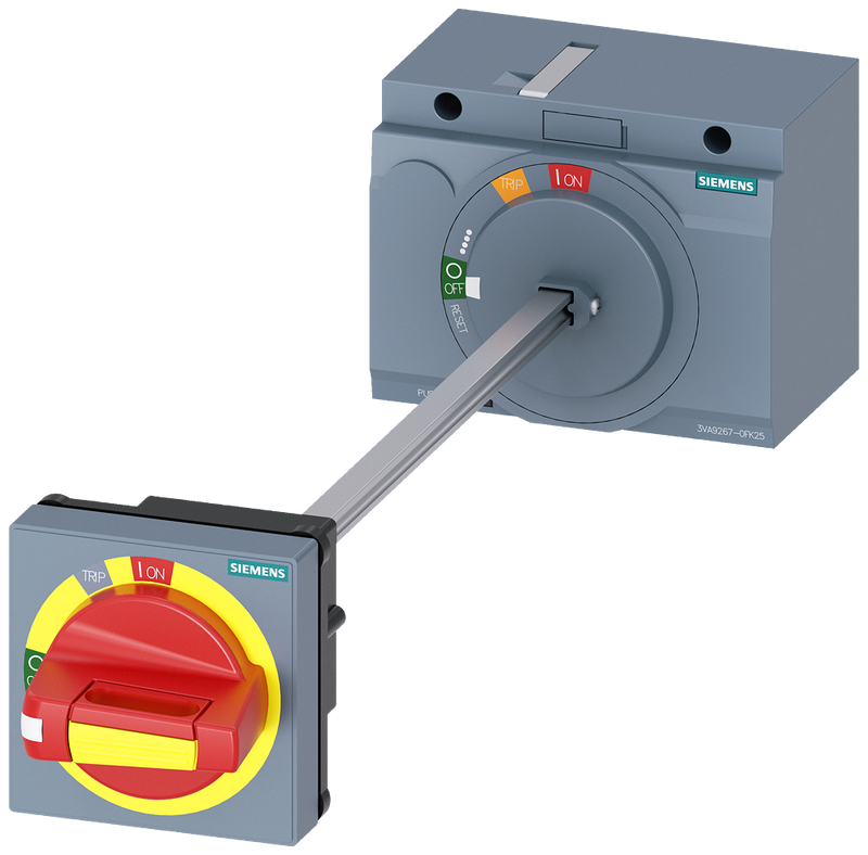 SIEMENS 3VA9267-0FK25 Door-coupling rotary operating mechanism EMERGENCY OFF, IEC IP65 with door interlock, accessory for: 3VA2