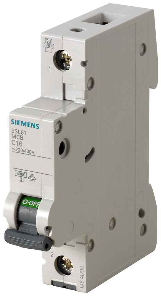 SIEMENS 5SL6104-7 Miniature circuit breaker 230/400 V 6 kA, 1-pole, C, 4 A