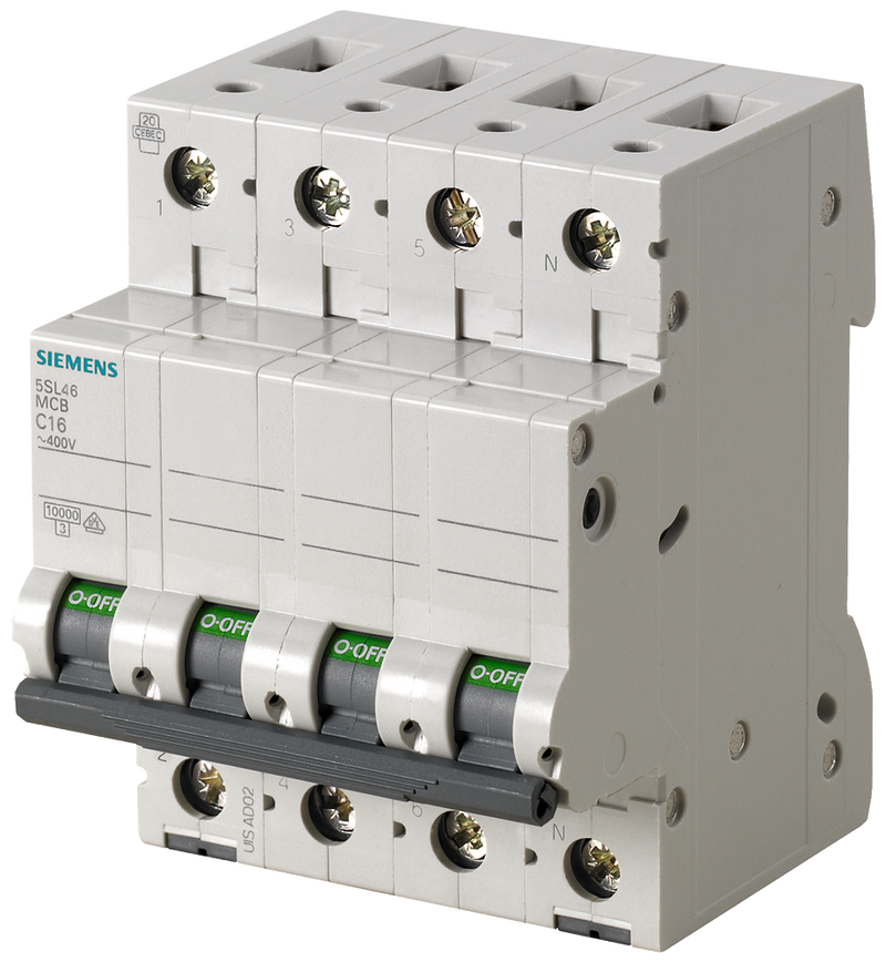 SIEMENS 5SL4640-6 Miniature circuit breaker 400 V 10 kA, 3+N-pole, B, 40 A