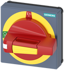 SIEMENS 8UD17712AD05 Handle with masking plate EMERGENCY OFF, size 75x 75, for shaft 6x6 and 8x 8, 0-I
