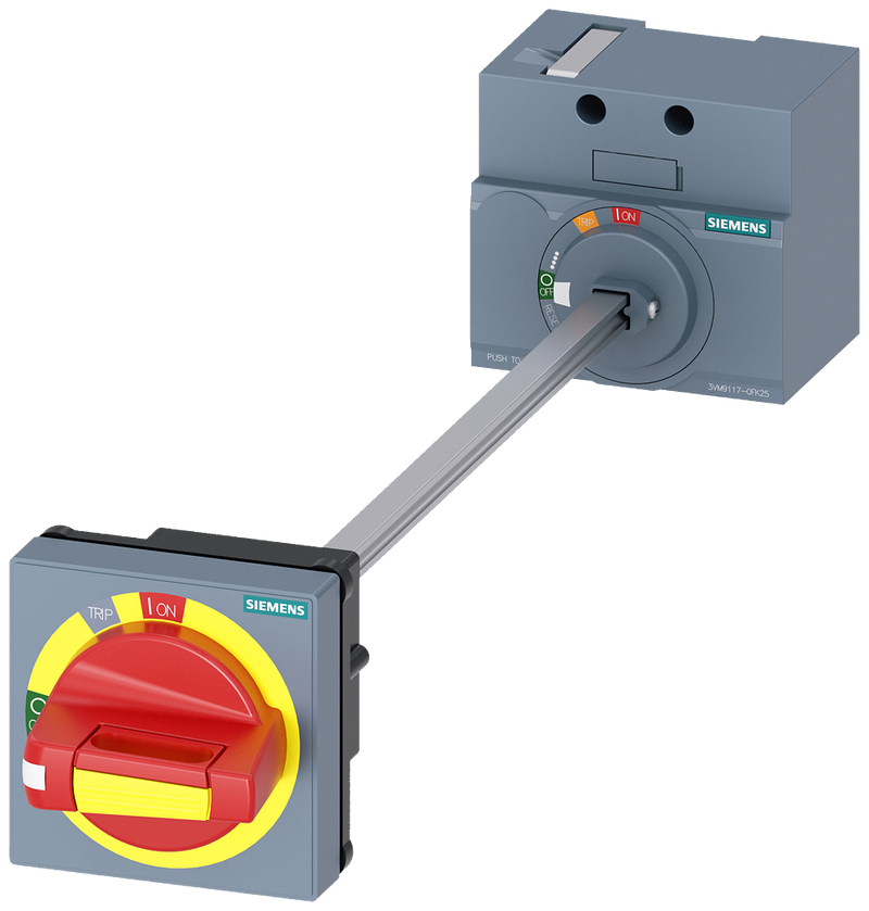 SIEMENS 3VM9117-0FK25 door-coupling rotary op. mech. emergency-off IEC IP65 with door interlock accessory for: 3VM 100/160