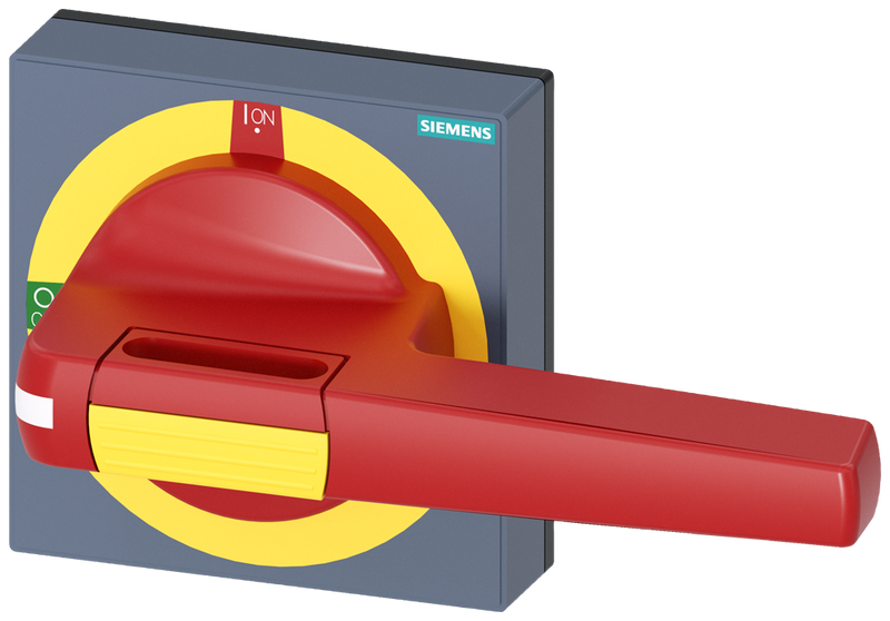 SIEMENS 8UD18513AF05 Handle with masking plate EMERGENCY OFF, size 100x 100, for shaft 10x 10, Test-0-I