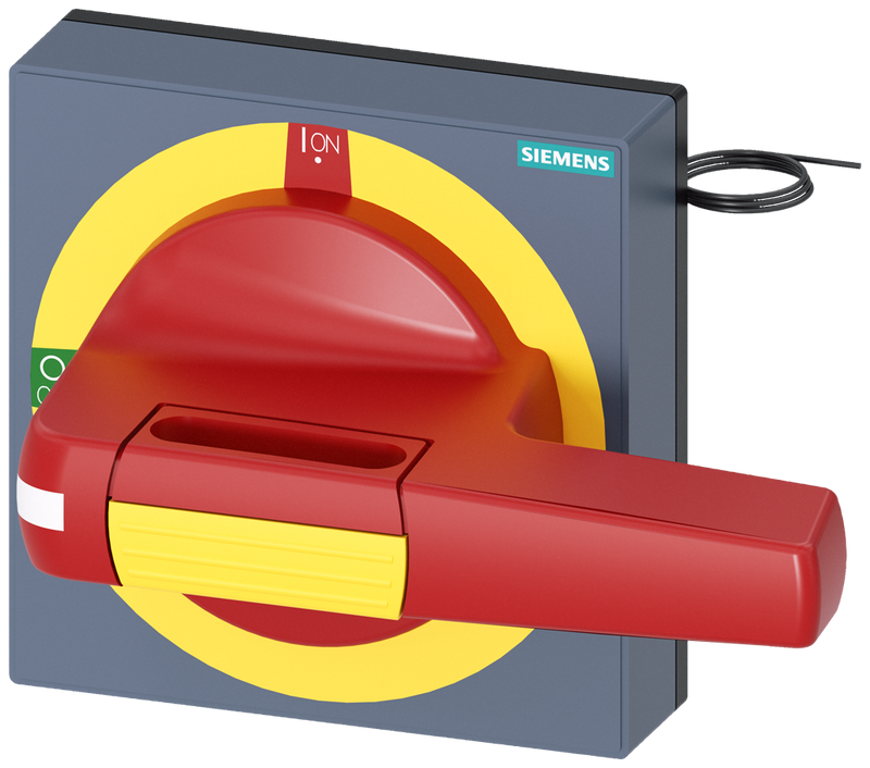 SIEMENS 8UD18412CD05 Handle with masking plate EMERGENCY OFF with lighting, size 100 x 100, for shaft 8x 8
