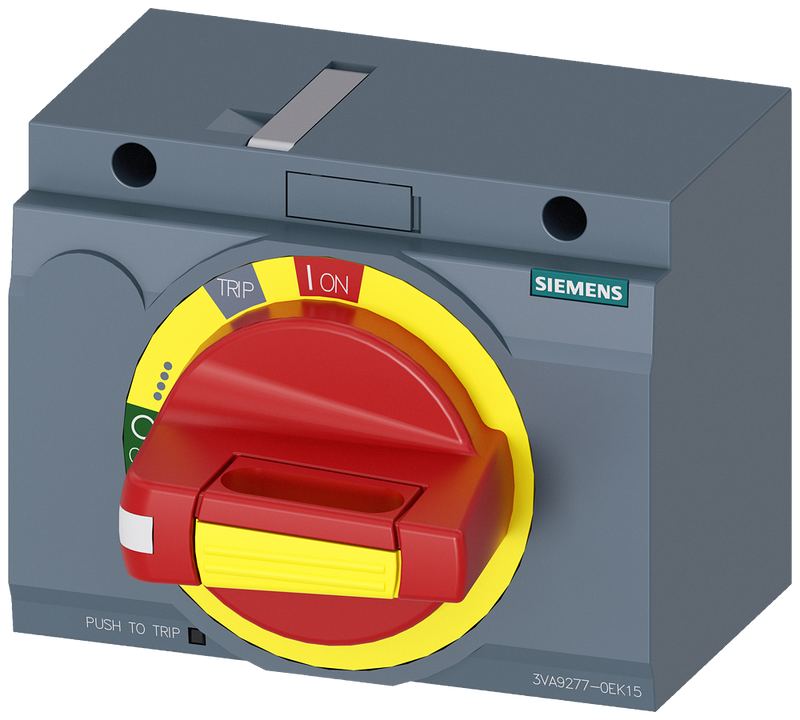 SIEMENS 3VA9277-0EK15 Front mounted rotary operator EMERG. OFF IEC IP30/40 for 3VA6 150/250 3VA5 250