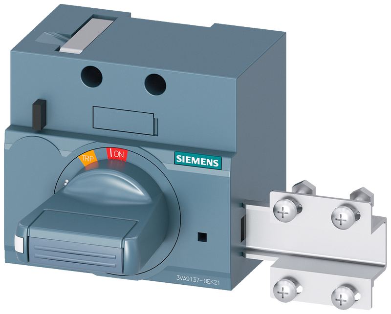 SIEMENS 3VA9137-0EK21 Front mounted rotary operator standard with door interlocking IEC IP30/40 for 3VA5 125