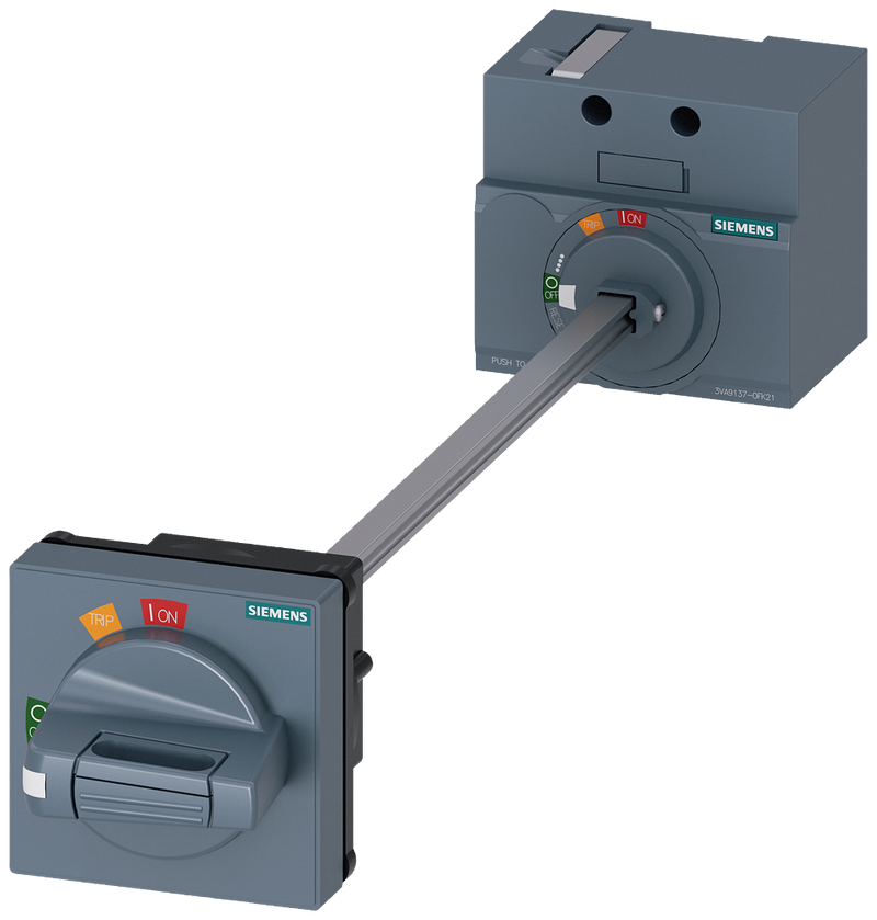 SIEMENS 3VA9137-0FK21 Door mounted rotary operator standard IEC IP65 with door interlocking for 3VA4/5 125