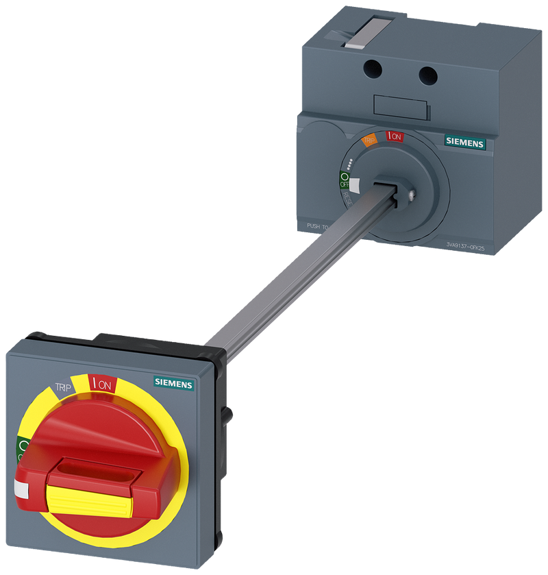 SIEMENS 3VA9137-0FK25 Door mounted rotary operator EMERG. OFF IEC IP65 with door interlocking for 3VA4/5 125