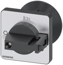 SIEMENS 3LD9343-4C selector switch, black 48x48 mm Front plate mounting Central hole mounting 22.5mm with coupling part for shaft 6x6 mm, accessory for Load disconnec...