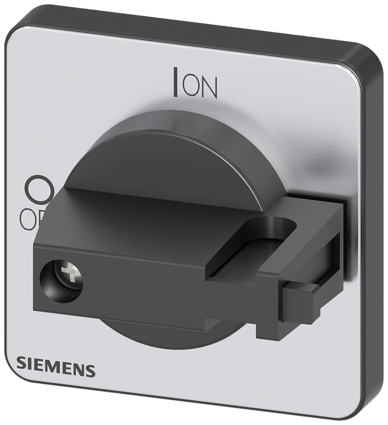 SIEMENS 3LD9343-6C selector switch, black 48x48 mm Front plate mounting Central hole mounting 22.5mm for shaft 6x6 mm, accessory for Load disconnector 3LD3