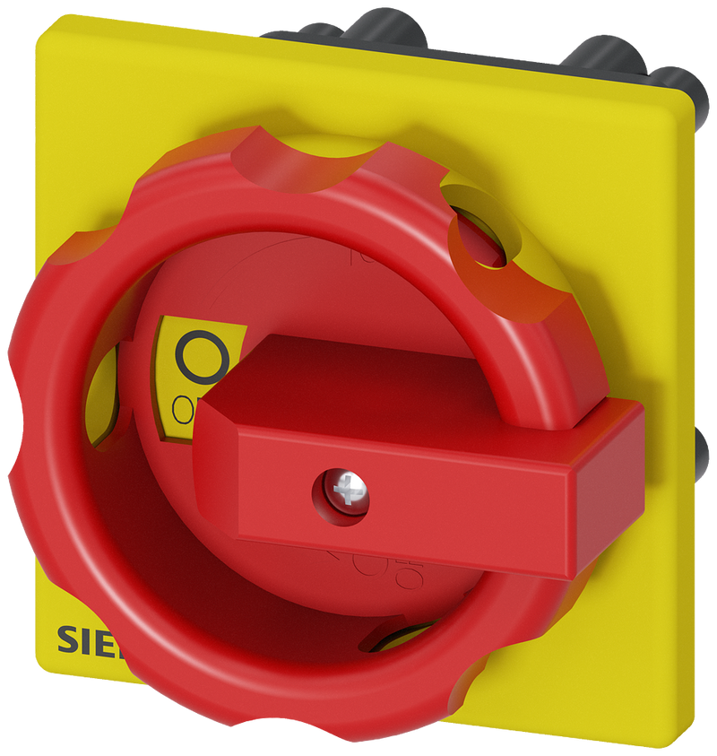 SIEMENS 3LD9344-5C Rotary operator, red/yellow 66x66 mm, front mounting, center-hole mounting 22.5 mm