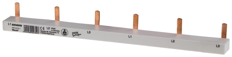 SIEMENS 5ST36151 Pin busbar 3PH 10 mm2, 12 MW gray, pin busbar, fixed length 210 mm for AFDD