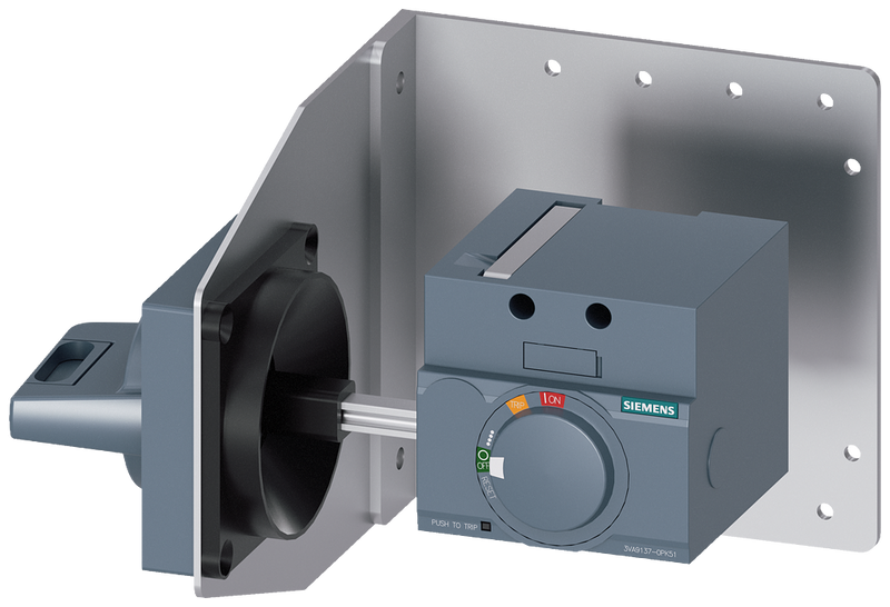 SIEMENS 3VA9137-0PK51 Side wall mounted rotary operator standard IEC IP65 with mounting bracket for 3VA5 125
