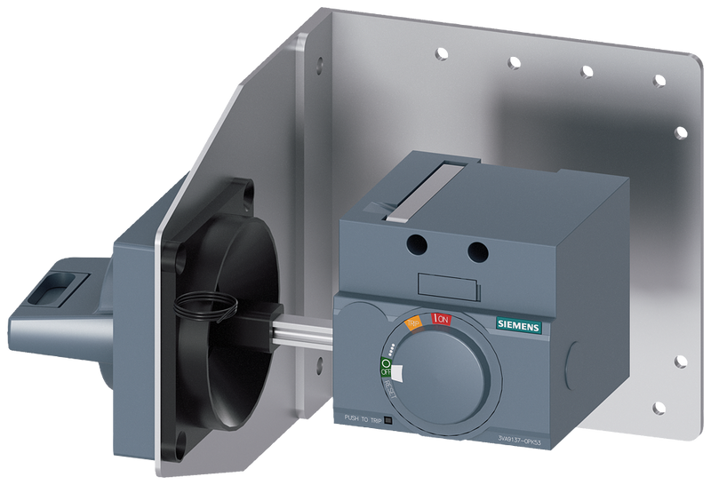 SIEMENS 3VA9137-0PK53 Side wall mounted rotary operator standard IEC IP65 with mounting bracket for 3VA5 125
