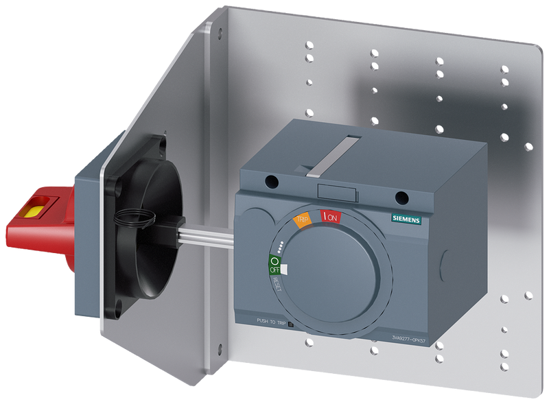 SIEMENS 3VA9277-0PK57 Side wall mounted rotary operator EMERG.-STOP IEC IP65 mounting bracket for 3VA6 150/250 3VA5 250