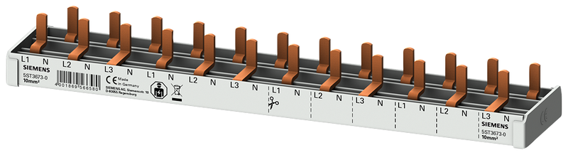 SIEMENS 5ST36730 Compact pin busbar, 10 mm2, connection 3P/N 12x compact device 1 MW