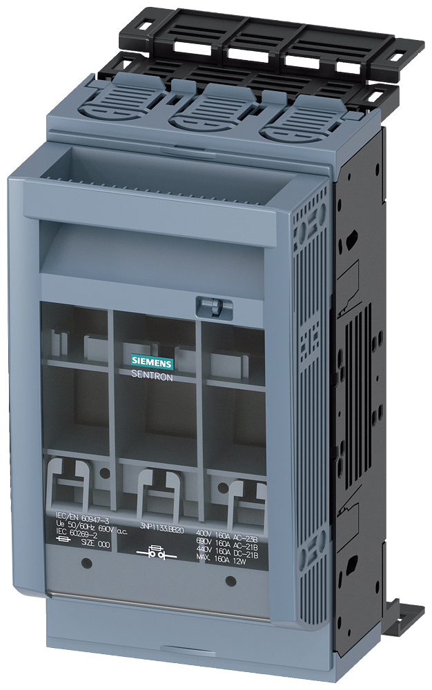 SIEMENS 3NP11331BB20 SENTRON, 3NP1 fuse switch disconnector, 3-pole, NH00, 160 A