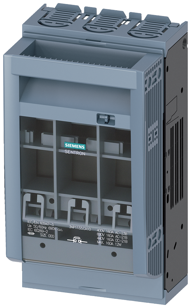 SIEMENS 3NP11331CA10 SENTRON, 3NP1 fuse switch disconnector, 3-pole, NH00, 160 A