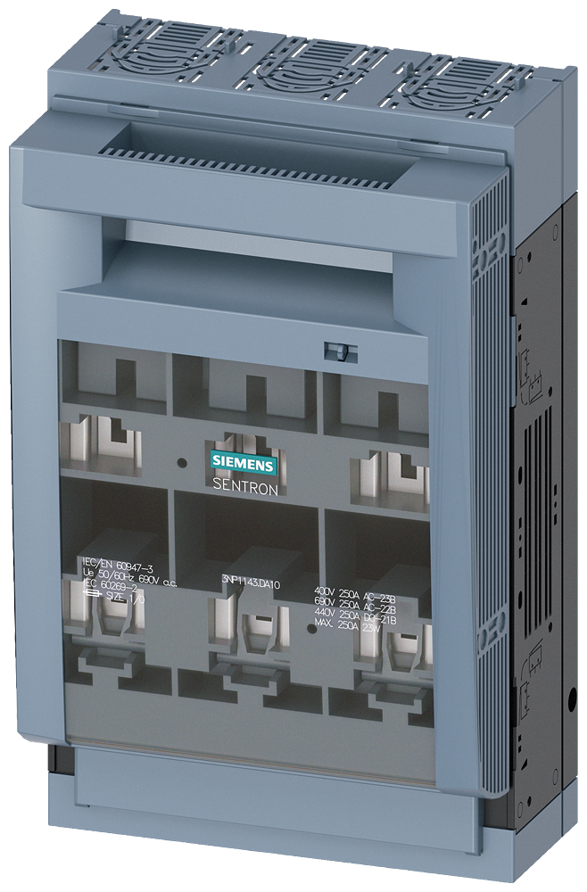SIEMENS 3NP11431DA10 SENTRON, 3NP1 fuse switch disconnector, 3-pole, NH1, 250 A