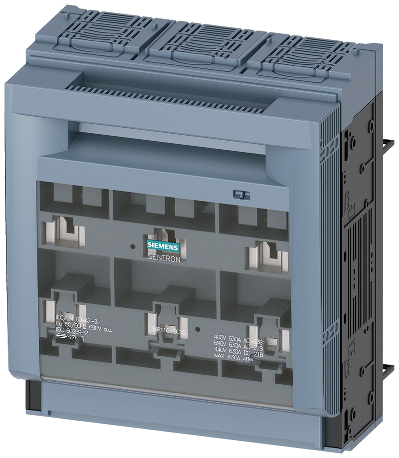 SIEMENS 3NP11631BC10 SENTRON, 3NP1 fuse switch disconnector, 3-pole, NH3, 630 A