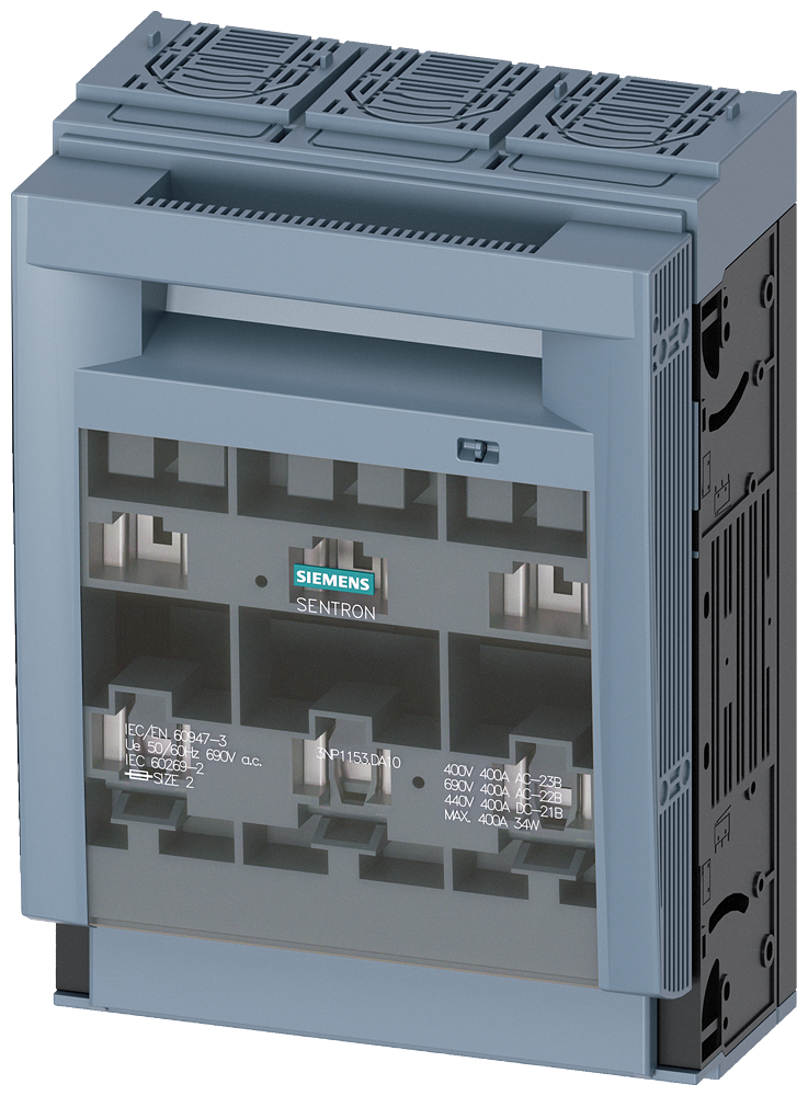 SIEMENS 3NP11531DA10 SENTRON, 3NP1 fuse switch disconnector, 3-pole, NH2, 400 A