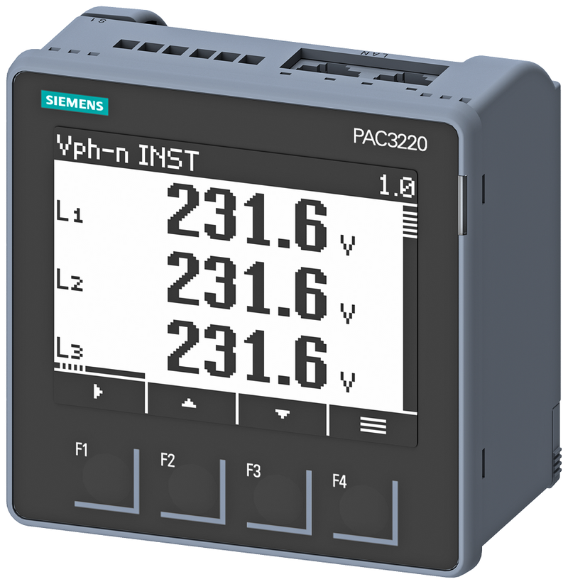SIEMENS 7KM32200BA011DA0 SENTRON PAC3220 power monitoring, front mounting, 690/400 V, 5 A, 100-250 V AC/DC, Modbus TCP