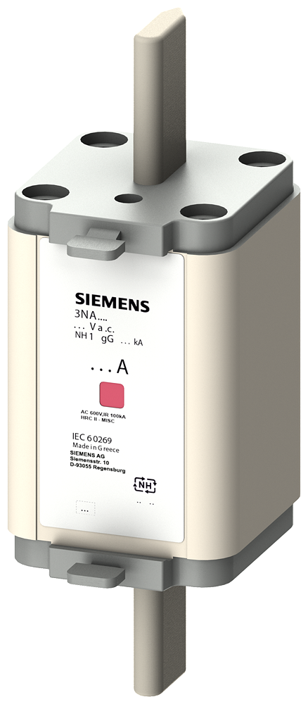 SIEMENS 3NA6136 LV HRC fuse link, NH1, In: 160 A, gG, Un AC: 500 V, Un DC: 440 V