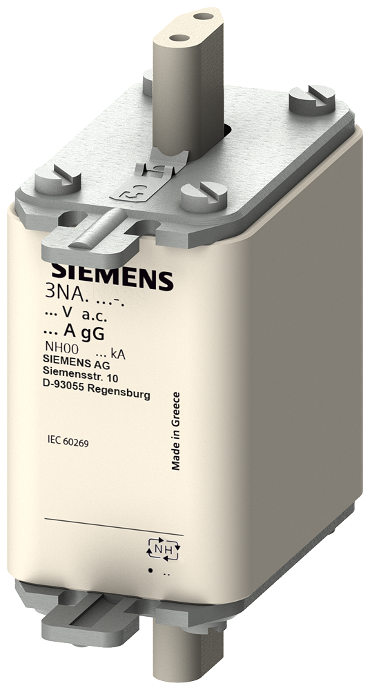 SIEMENS 3NA3836 LV HRC fuse link, NH00, In: 160 A, gG, Un AC: 500 V, Un DC: 250 V