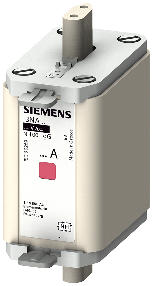 SIEMENS 3NA6836 LV HRC fuse link, NH00, In: 160 A, gG, Un AC: 500 V, Un DC: 250 V