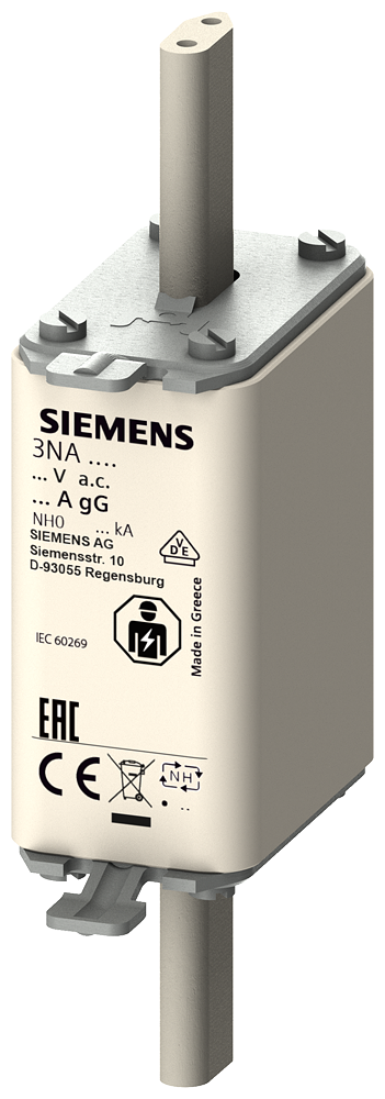 SIEMENS 3NA3003 LV HRC fuse link, NH0, In: 10 A, gG, Un AC: 500 V, front indicator