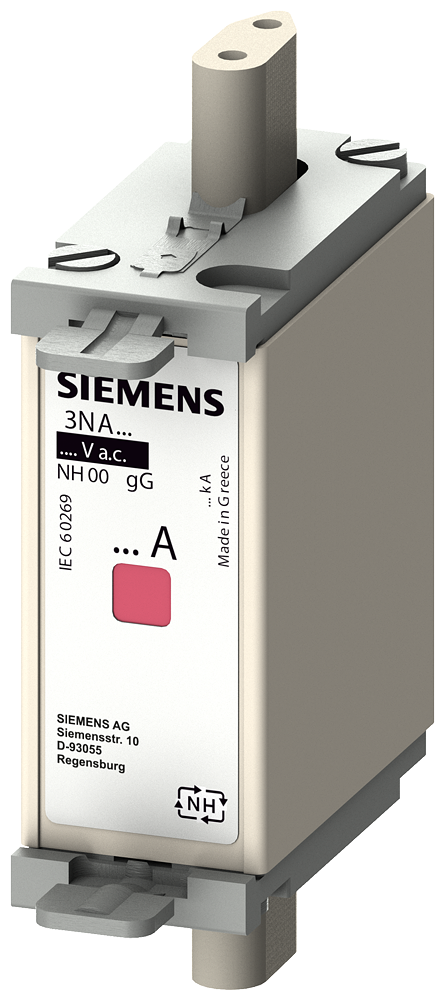 SIEMENS 3NA6822 LV HRC fuse link, NH000, In: 63 A, gG, Un AC: 500 V, Un DC: 250 V