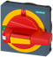 SIEMENS 8UD17712CD05 Handle with masking plate EMERGENCY OFF with lighting, size 75 x 75, for shaft 8x 8