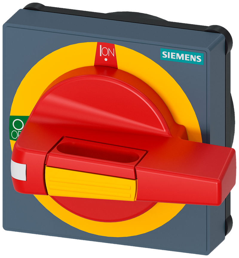 SIEMENS 8UD17712CD05 Handle with masking plate EMERGENCY OFF with lighting, size 75 x 75, for shaft 8x 8