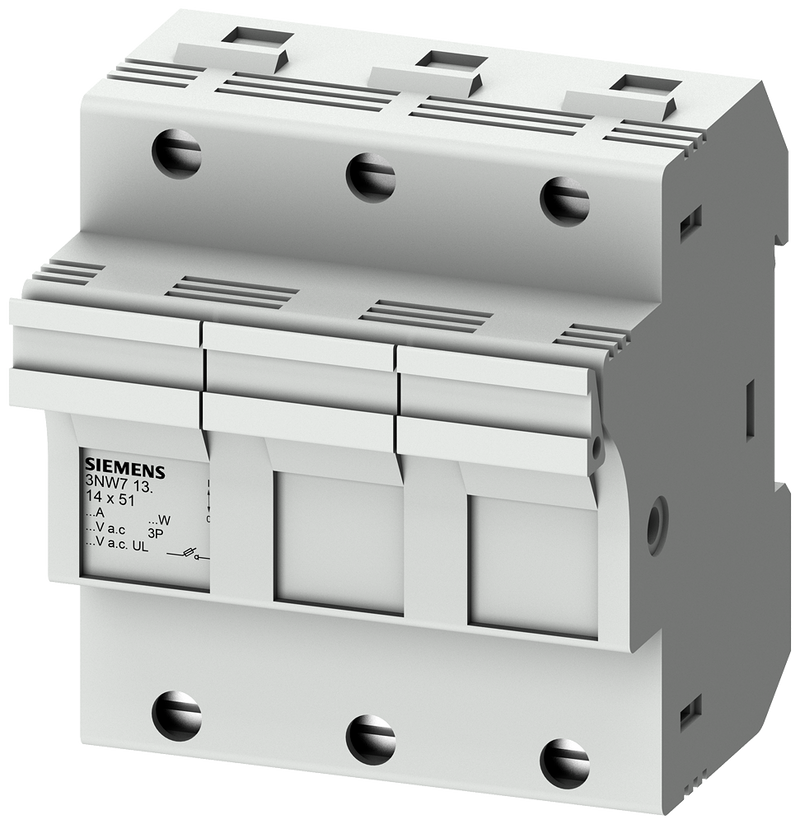 SIEMENS 3NW7131 SENTRON, cylindrical fuse holder, 14 x 51 mm, 3-pole, In: 50 A, Un AC: 690 V