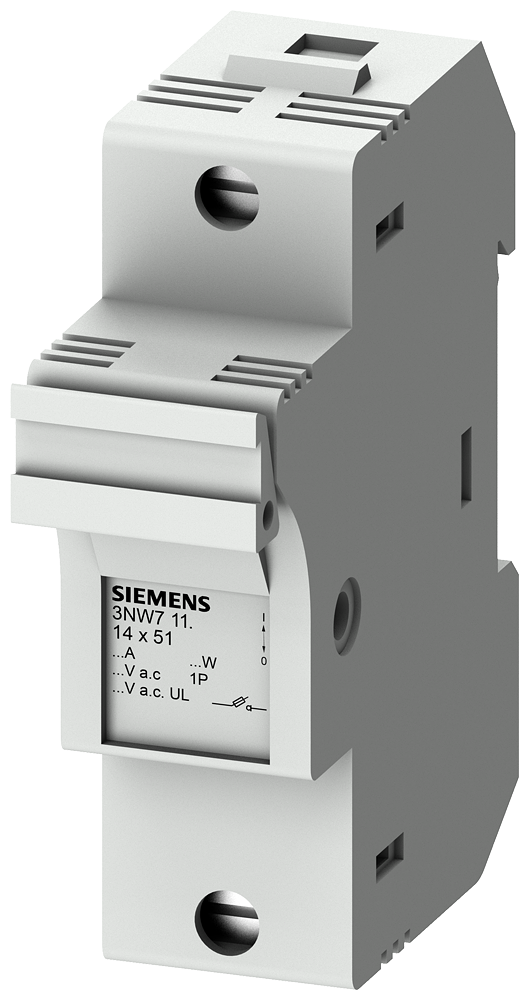 SIEMENS 3NW7112 SENTRON, cylindrical fuse holder, 14 x 51 mm, 1-pole, In: 50 A, Un AC: 690 V