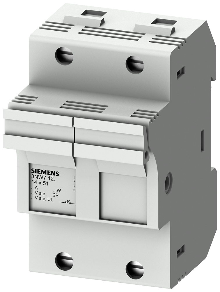 SIEMENS 3NW7122 SENTRON, cylindrical fuse holder, 14 x 51 mm, 2-pole, In: 50 A, Un AC: 690 V
