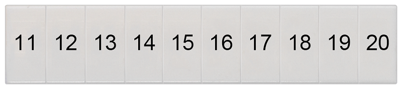 SIEMENS 8WH8120-2AB15 Labeling plate, front, with 11-20, vertical, terminal width: 5.2 mm