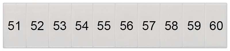 SIEMENS 8WH8120-2AB55 Labeling plate, front, with 51-60, vertical, terminal width: 5.2 mm