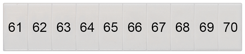 SIEMENS 8WH8120-2AB65 Labeling plate, front, with 61-70, vertical, terminal width: 5.2 mm
