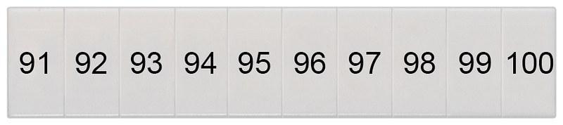 SIEMENS 8WH8120-2AC05 Labeling plate, front, with 91-100, vertical, terminal width: 5.2 mm