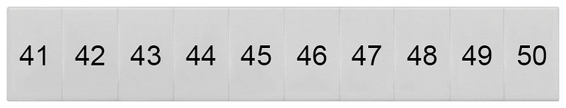 SIEMENS 8WH8120-3AB45 Labeling plate, front, with 41-50, vertical, terminal width: 6.2 mm