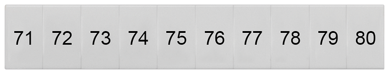 SIEMENS 8WH8120-3AB75 Labeling plate, front, with 71-80, vertical, terminal width: 6.2 mm