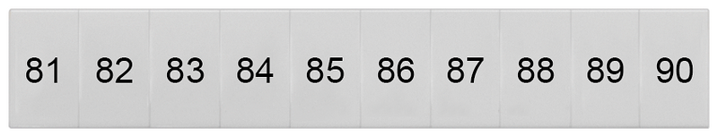 SIEMENS 8WH8120-3AB85 Labeling plate, front, with 81-90, vertical, terminal width: 6.2 mm
